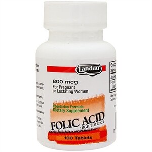 Landau  Folic Acid  High Potency 800 Mcg, 100 Tablets
