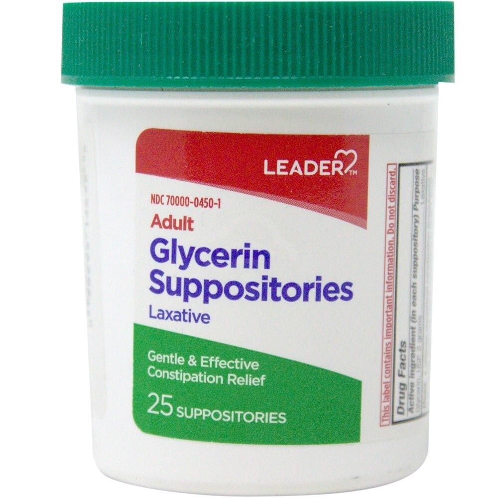 Leader Glycerin Suppositories, 25 Suppositories