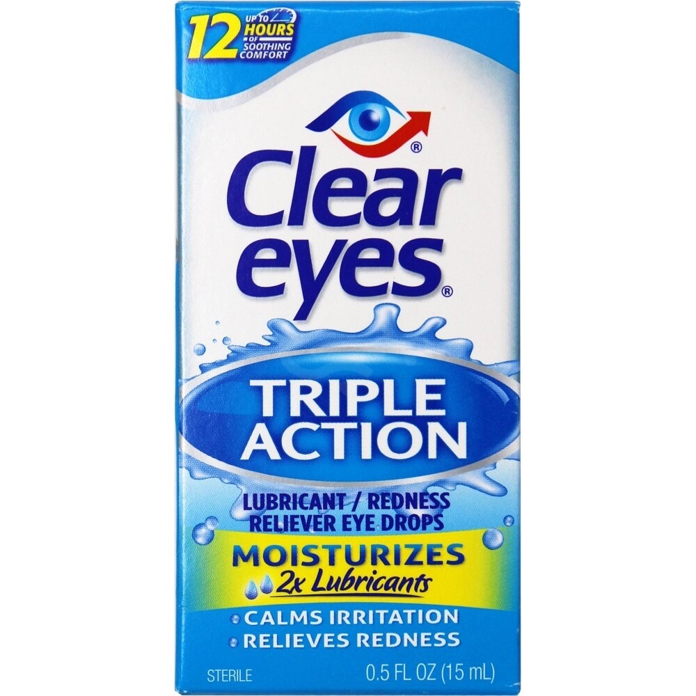 Clear Eyes Triple Action 2x Lubricants, 0.5 Fl Oz
