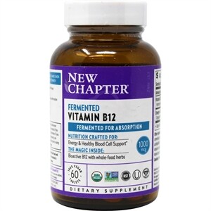 New Chapter Fermented Vitamin B12, 60 100% Vegan Tablets