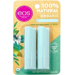 Eos 100% Natural Organic  Sweet Mint Lip Balm, 0.14 Oz