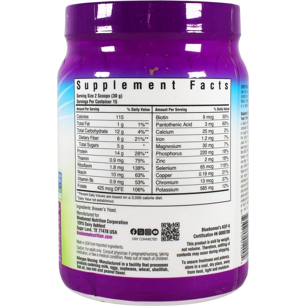 Bluebonnet Brewers Yeast Powder Non Bitter, 1 Lb