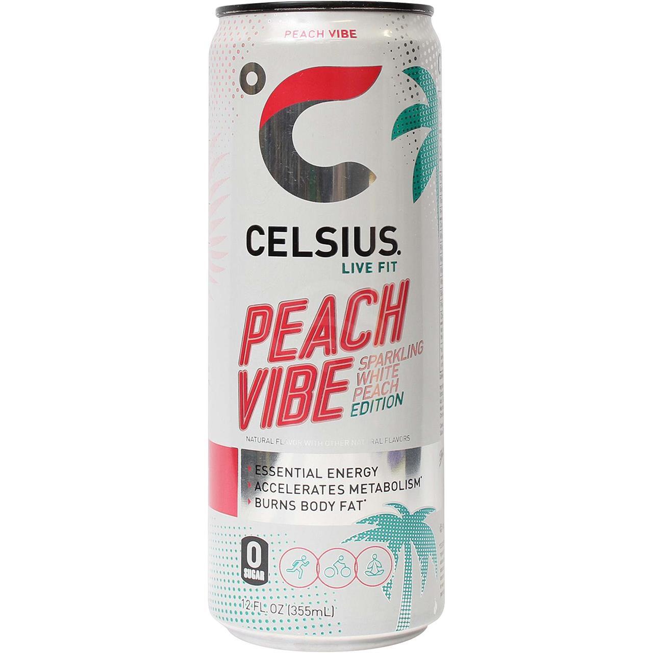 Celsius Peach Vibe, 12 Oz